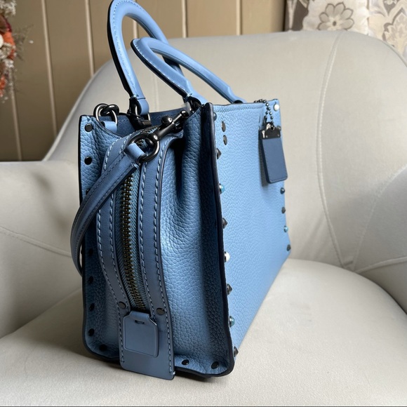 New! Coach 1941 Rogue 25 Rivets Blue & Pewter - Picture 3 of 8